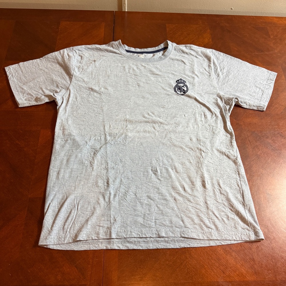 Real Madrid CF Official Licensed T-Shirt Mens 2XL Gray Short Sleeve Soccer Tee